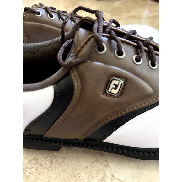 NWOB FootJoy FJ Originals Saddle White Brown Golf Shoes Mens Sz 7 main image 8